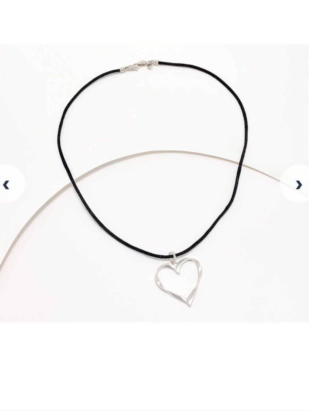 Christian James by Scott Grimes Sterling Silver 2" Ripple Heart Necklace